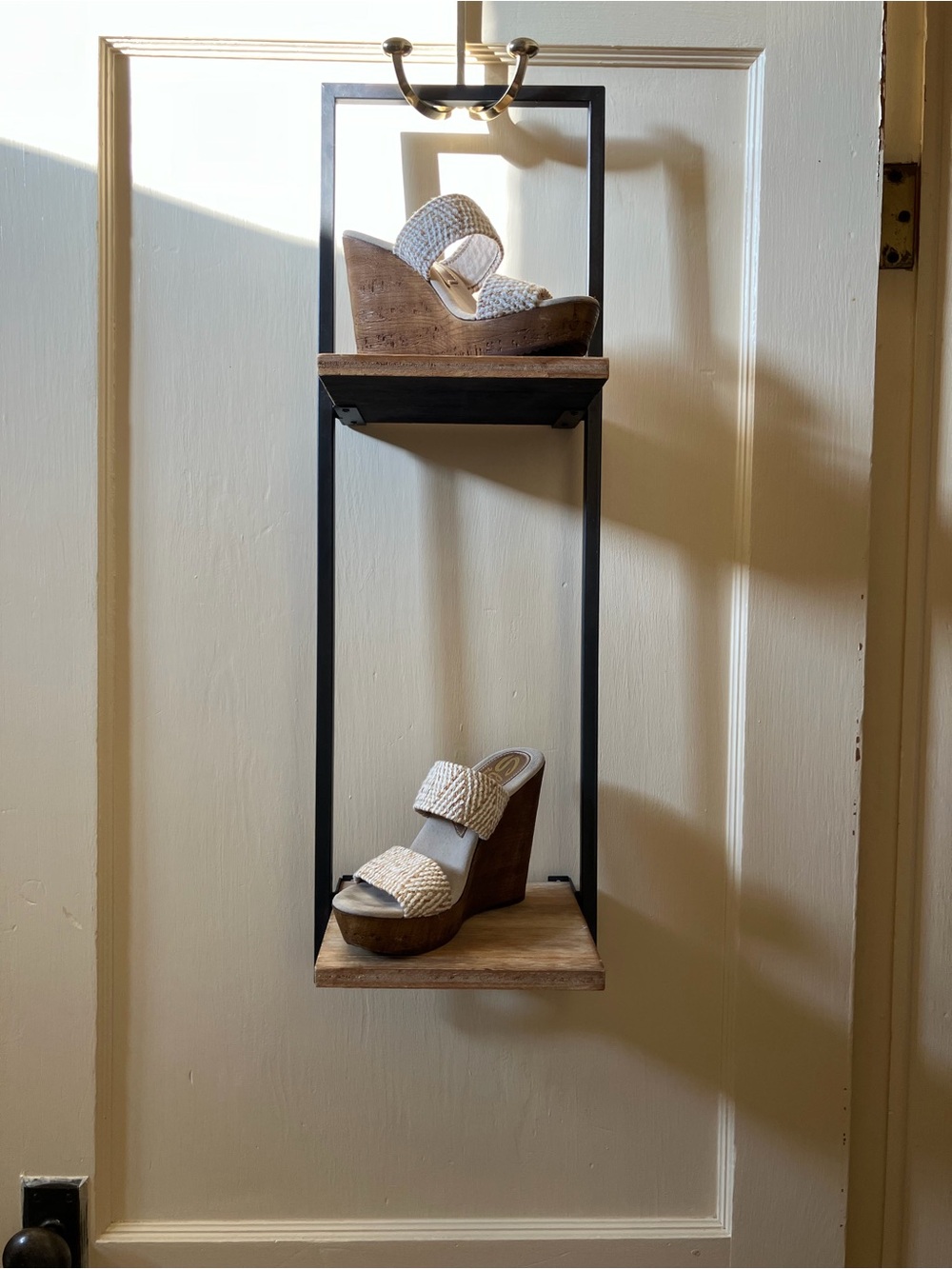 Sbicca Cream Woven Platform Wedge Sandals